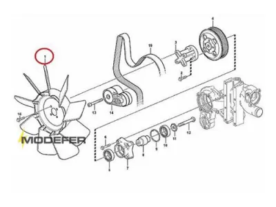HLICE VENTILADOR 9 PS RETROESCAVADEIRA VOLVO D5D 